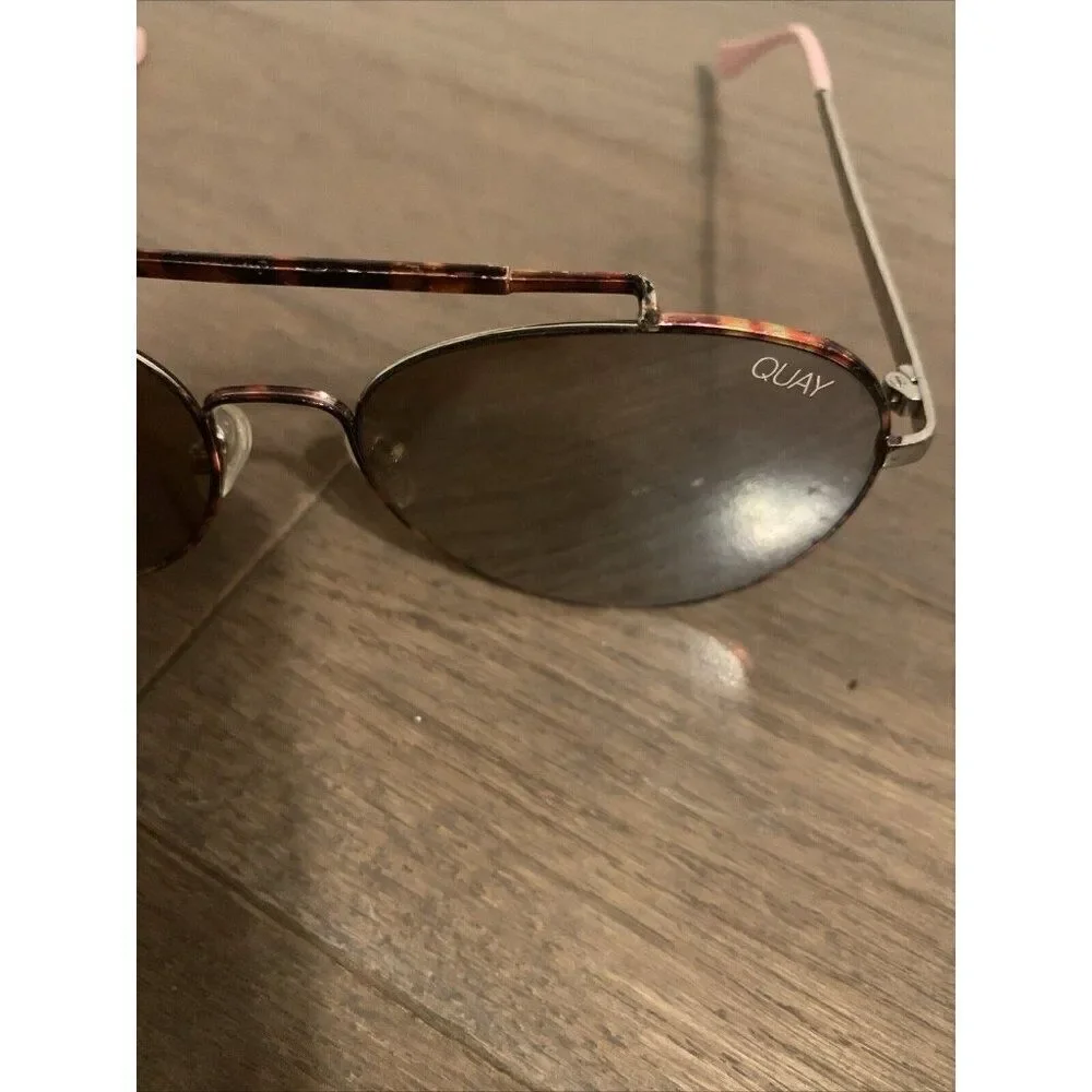 quay Womens aviator tortoise silver lens Sunglasses #8